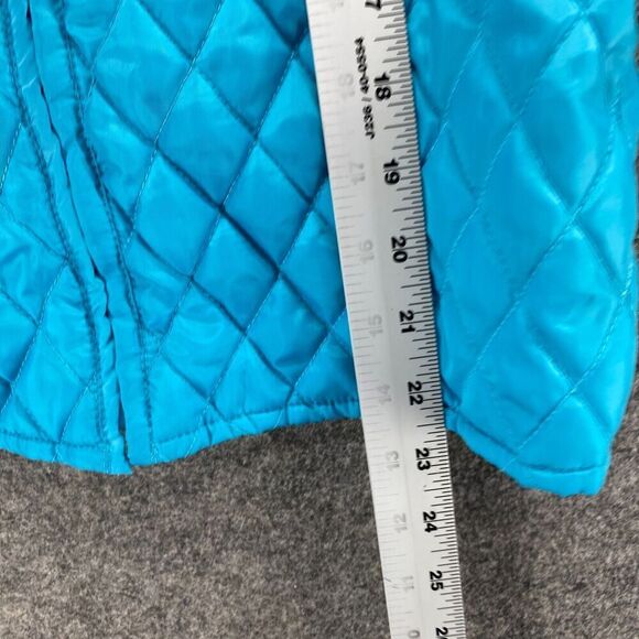 For Cynthia Quilted Jacket Women PL Petite Blue Full Zip High Neck Long Sleeve - Picture 8 of 9